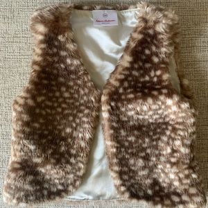 Hanna Anderson Faux Fur Vest Girls Sz 100 (4)